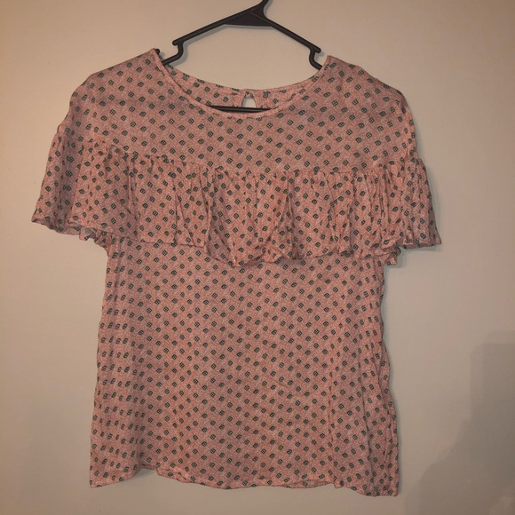 MODCLOTH LET IT GLEE RUFFLE TOP PINK FLOWY LIGHTWEIGHT NWT XS - Picture 3 of 6